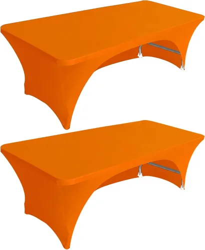 Miniatura 16 de Eurmax USA - Paquete de 2 manteles de elastano de 4 pies, ajustable en más de 30 colores de poliéster, manteles de elastano elástico, mantel de mesa