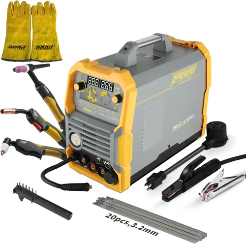 Miniatura 9 de Soldador de Corte por Plasma Combinado MIG con Gas/MIG Sin Gas/TIG con Elevación/Palo/CORTE 5 en 1 Máquina de Soldadura de Aluminio con Voltaje Dual