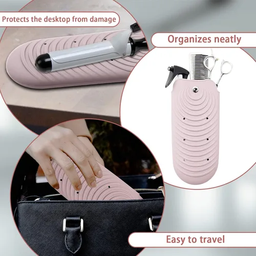 Miniatura 4 de Funda de silicona aislante de calor para herramientas de peinado del cabello, rizadores y planchas planas, cubierta de viaje antideslizante, pequeña