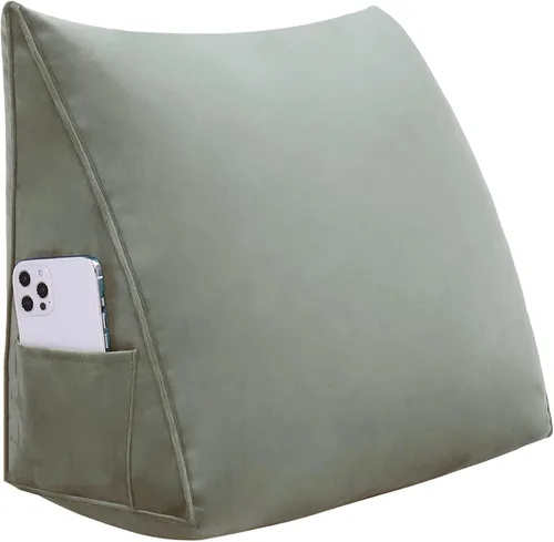 Miniatura 21 de Almohada de Cuña para Cabecero, Almohada Bolster Grande para Lectura, Almohadas para Sentarse en la Cama para Adultos, Cojín Triangular de Amarillo
