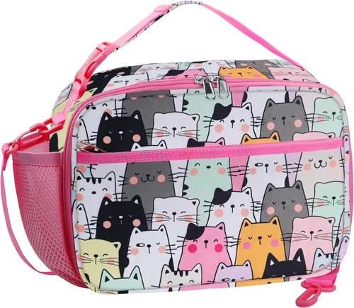 Miniatura 12 de RLGPBON Lonchera para Niños, Lonchera con Aislamiento Térmico para Niños y Niñas, Bonita Bolsa de Almuerzo y Lonchera Reutilizable para Niños