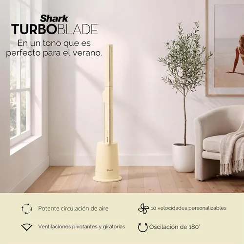 Miniatura 2 de Shark TurboBlade Ventilador de torre sin aspas ultra personalizable, pivotes, giros, oscila 180°, circula e impulsa el aire, 10 niveles de ruido +