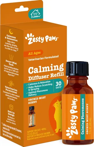 Zesty Paws Kit de iniciación de difusor calmante de feromonas para gatos, difusor calmante para gatos, para estrés, rociado de orina, arañazos, aseo