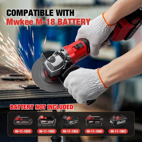 Miniatura 2 de Amoladora angular inalámbrica para batería Milwaukee M18 de 18 V, sin escobillas, amoladora inalámbrica de 4 1/2 pulgadas, velocidad variable
