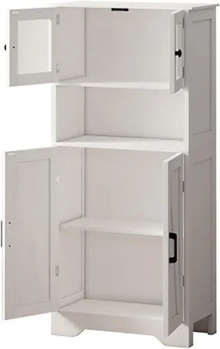 Miniatura 3 de Armário de Armazenamento Armário de Armazenamento con puertas de acrílico, 23.62 pulgadas con luz LED, organizador de almacenamiento para sala