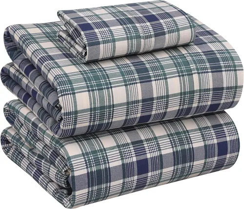 Miniatura 122 de RUVANTI Juego de sábanas divididas tamaño King de 100 % algodón para cama ajustable, 5 piezas, ropa de cama de tejido de percal suave y Guisante