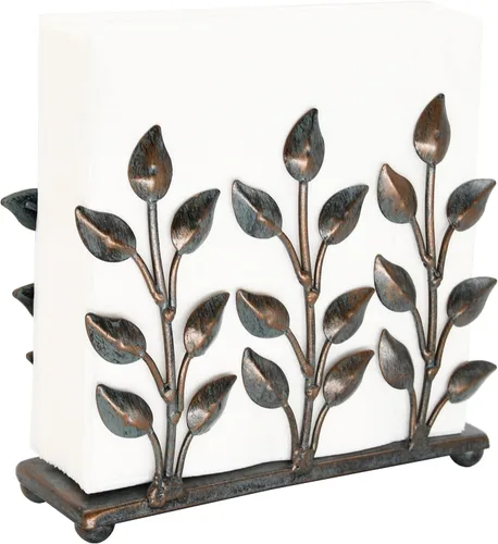 Miniatura 11 de OwlGift Servilletero de hierro vintage para mesa, soporte de pañuelos de granja de girasol, dispensador de servilletas de cóctel, servilleta rústica