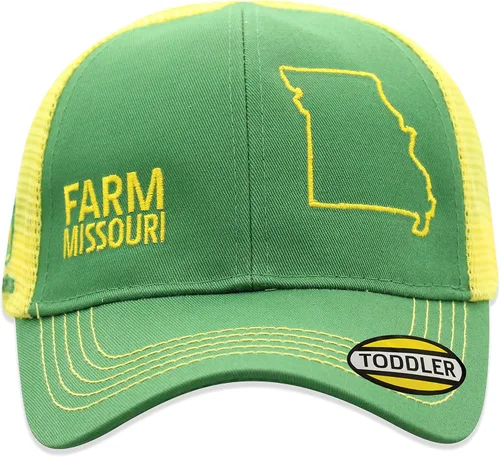 Miniatura 2 de John Deere Sombrero de malla para niños pequeños con contorno del orgullo estatal de la granja