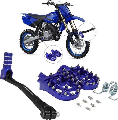 Miniatura 11 de JFG RACING Palanca de cambios plegable para motocicleta + estriberas para moto de cross CNC universal para 50cc - 125cc CRF CR XR RM KX KLX YZ TTR