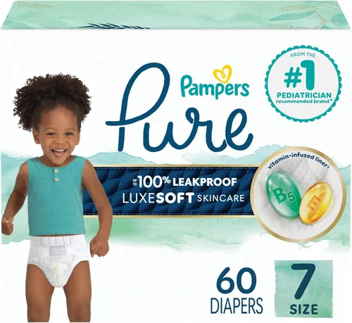 Miniatura 14 de Pañales para recién nacido/talla 1 (8-14 libras), 35 unidades – Pampers Pure Protection desechables para bebé, protección hipoalergénica y sin