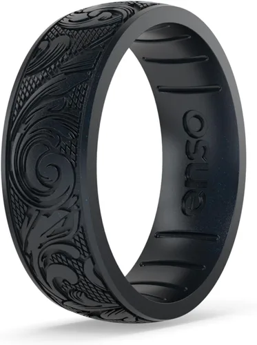 Miniatura 24 de Enso Rings Signature Etched Collection - Anillos clásicos de silicona grabados - Diseño cómodo y flexible - Fabricado en Estados Unidos