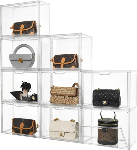 Miniatura 7 de Attelite Organizador de almacenamiento de bolsas y bolsos de plástico para armario, vitrina de acrílico transparente con puerta magnética