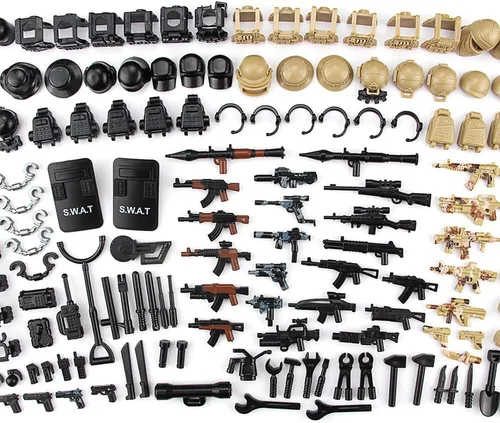 Miniatura 6 de Paquete de armas militares modernas SWAT Police Múltiples combinaciones de juguetes para figuras de soldado, kit de construcción del ejército