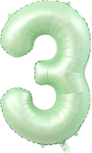 Miniatura 12 de 1 globo de aluminio verde claro de 40 pulgadas, globos gigantes de helio número 1 para niños y niñas, decoraciones de primer cumpleaños, baby