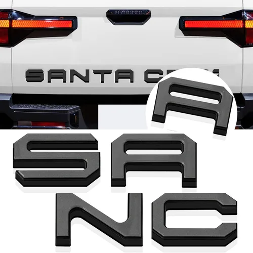 Miniatura 15 de Calcomanías de letras para puerta trasera compatibles con Santa Cruz 2022 2023 2024 2025, calcomanías 3D elevadas con adhesivo fuerte, emblema negro