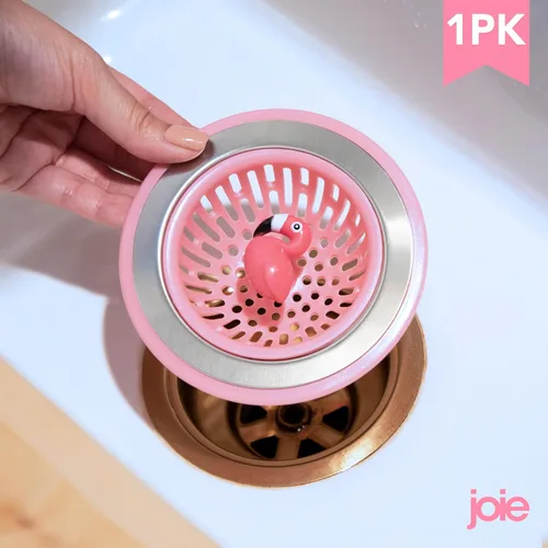 Miniatura 2 de Joie Flamingo - Cesta coladora para fregadero de cocina, se adapta a todos los fregaderos estándar, acero inoxidable, bonita cubierta de drenaje