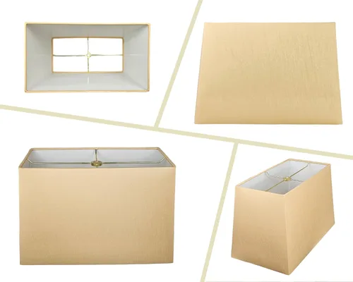 Miniatura 3 de Royal Designs, Inc. HB-613-12AGL Pantalla para lámpara de tapa dura rectangular, (5 x 10) x (8 x 12) x 9.5, Oro Antiguo