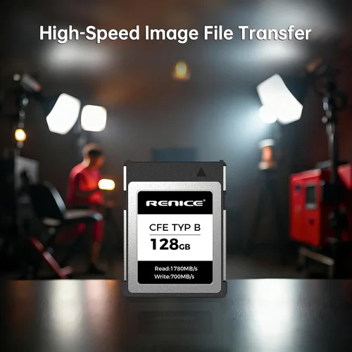 Miniatura 7 de RENICE Tarjeta de memoria CFexpress tipo B de 128 GB, lectura de hasta 1780 MB/s, grabación de video HD RAW 6K, para fotógrafos, videógrafos