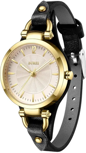 Miniatura 9 de BUREI Reloj de pulsera analógico de cuarzo para mujer, correa de cuero, reloj de pulsera Relogio Feminino, regalo para mujer