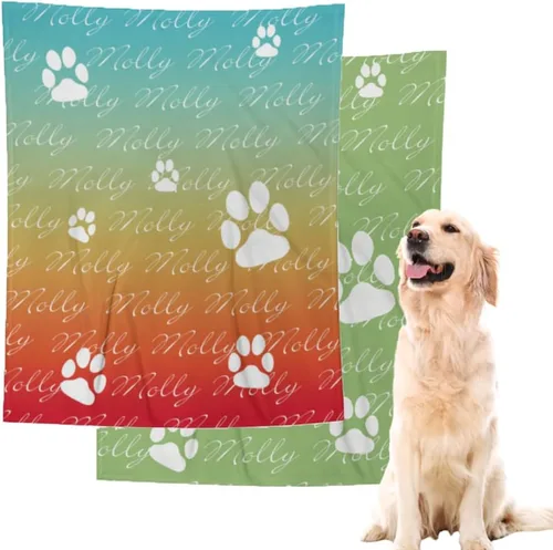 Miniatura 11 de Manta personalizada para perros con nombre – Manta personalizada para perros grandes, medianos y pequeños, manta suave y acogedora, regalo