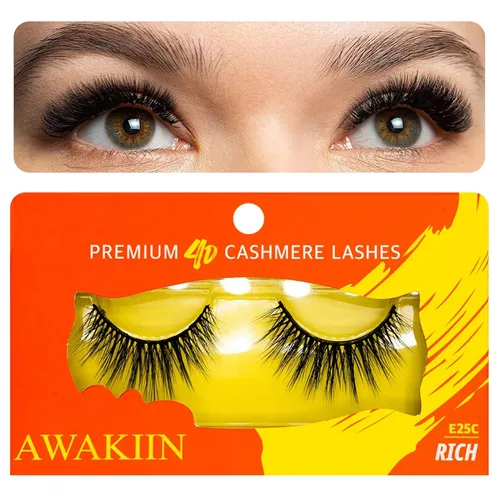 Miniatura 10 de Extensiones de pestañas postizas naturales de cachemira 4D, autoadhesivas, reutilizables, pestañas largas, de aspecto natural, pestañas esponjosas