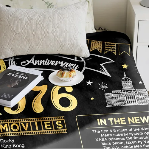 Miniatura 4 de Manta de boda de 50 aniversario, regalo para 50 aniversario de boda, regalo dorado de 50 años de matrimonio, regalos para pareja, esposa, marido