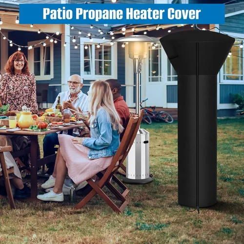 Miniatura 4 de SIRUITON funda impermeable para calentador de patio con cremallera, color negro, 24 meses de uso