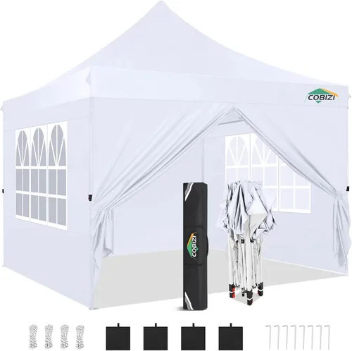 Miniatura 32 de COBIZI Tienda de campaña desplegable de 10 x 20 pies con 6 paredes laterales extraíbles, toldo comercial fácil de instalar, impermeable y gazebo