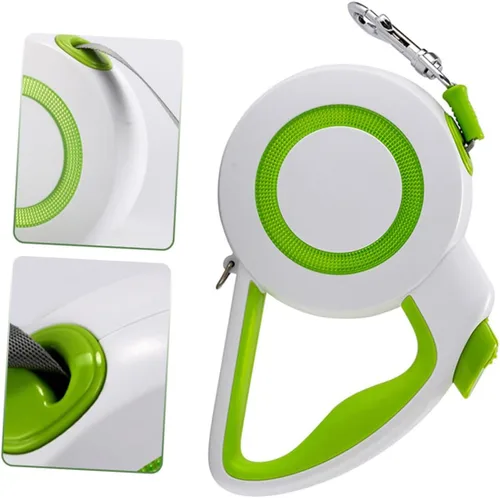Miniatura 5 de Luxshiny Correa retráctil automática para perros, cuerda duradera para caminar al aire libre para perros y gatos, portátil, con una sola mano