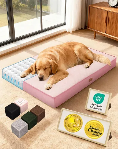 Miniatura 18 de OhGeni Cama ortopédica impermeable para perros pequeños, funda extraíble lavable a máquina en tela fácil de limpiar, espuma de alta densidad y asa
