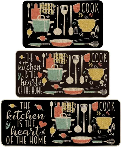 Miniatura 7 de Artoid Mode The Kitchen is The Heart of The Home - Juego de 3 tapetes de cocina, juegos de cocina de temporada, para fiestas navideñas, tapetes