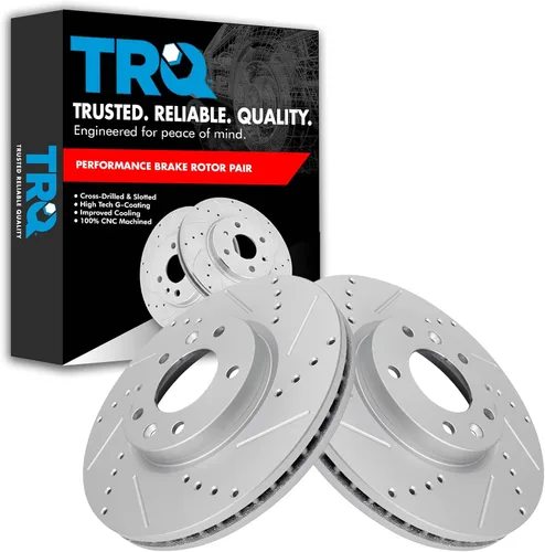 Miniatura 361 de TRQ Juego de rotores de freno de rendimiento trasero con revestimiento G premium compatible con Mazda 6 2014-2021