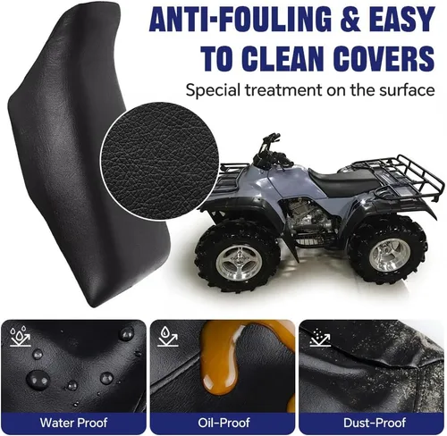Miniatura 5 de PIT66 Funda para Asiento Negra Compatible con Honda Fourtrax 300 1988-2000 Funda para Asiento Weather-Resistant Black Replacement Seat Cover with