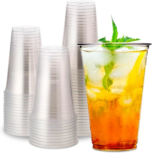 Miniatura 10 de HAKOWARE de Harvest Pack, 1000 unidades, vasos de plástico ultra transparentes de 16 onzas, vasos desechables para fiestas de boda, vasos