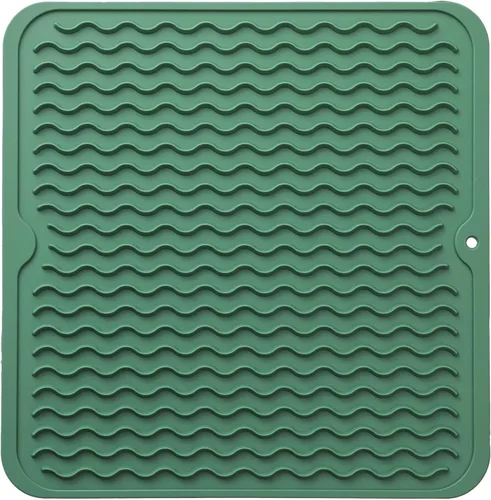 Miniatura 54 de MicoYang Alfombrilla de silicona para secado de platos para múltiples usos, fácil de limpiar, ecológica, resistente al calor, alfombrilla