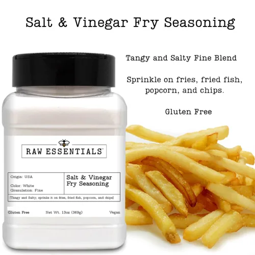 Miniatura 3 de Raw Essentials Condimento para papas fritas con sal y vinagre, condimento gourmet, ideal para pescado frito, palomitas de maíz y papas fritas