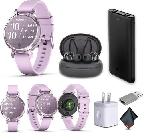 Miniatura 7 de Garmin Lily 2 - Reloj inteligente pequeño y elegante de hasta 5 días de duración de la batería, pantalla oculta, lente modelada, color crema