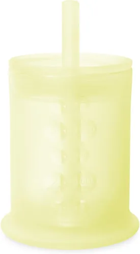 Miniatura 10 de Olababy Clear View - Taza de entrenamiento de silicona con tapa con pajilla, entrenador para sorber para niños de 12 meses en adelante, vasos Lila