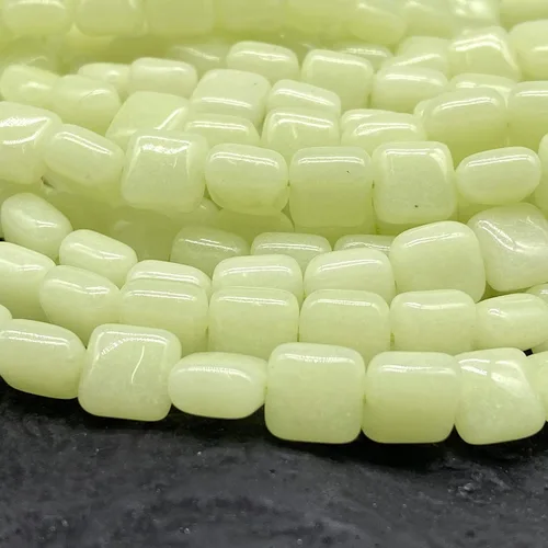Miniatura 6 de ABCGEMS - Cuentas de aragonita mexicana verde oliva que brillan en la oscuridad (calcita de cueva, extremadamente raras), piedra de energía