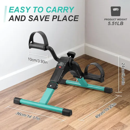 Miniatura 5 de Uten ejercitador de pedales plegable, ejercitador de pedales de bicicleta bajo escritorio, mini bicicleta de ejercicio bajo escritorio con pedal