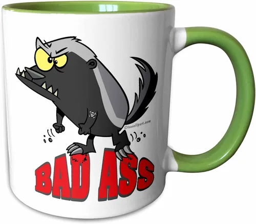 Miniatura 10 de 3dRose Badass Bad Ass Honey Badger - Taza de dos tonos, 11 onzas, rojo/blanco 2-Rojo/Blanco