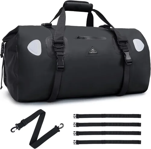 Miniatura 13 de Haimont Bolsa de lona impermeable con correas de fijación rápida para motociclismo, rafting, canotaje, SUP, kayak, viajes, 50L/70L
