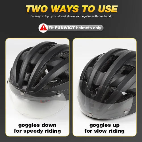 Miniatura 5 de Gafas de bicicleta magnéticas con casco, viseras solares extraíbles/desmontables para casco de bicicleta para ciclismo (Cristal)