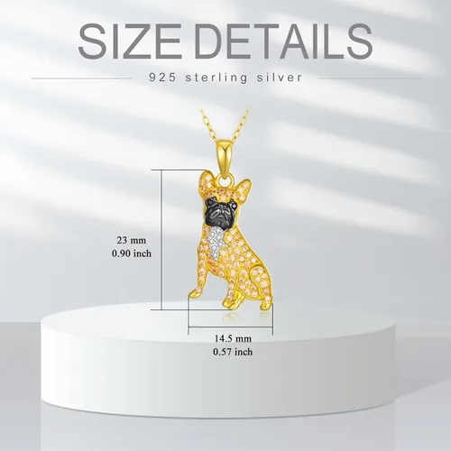 Miniatura 22 de Collares con colgante de perro de plata de ley S925 – 24 razas corgi/husky/labrador/pastor para mujer