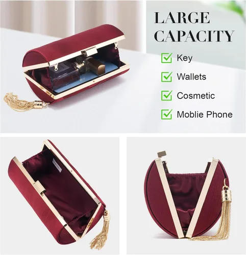 Miniatura 4 de Bolso de mano para mujer, bolso de noche con flecos, bolso de mano para mujer, bolso de mano de boda, bolso de mano con cadena, bolso cruzado