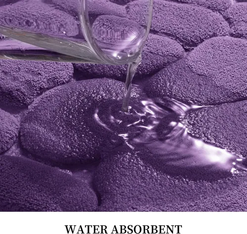 Miniatura 5 de YIHOUSE - Alfombra de espuma viscoelástica para pasillo, alfombras de baño con patrón de adoquín, superabsorbentes, alfombras de baño lavables a