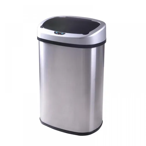Miniatura 18 de Cubo de basura de 13 galones (50 litros) para cocina con tapa, sensor automático, sin tocar, acero inoxidable, para baño, dormitorio, oficina