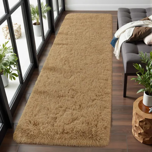Miniatura 31 de Macgace - Alfombras pequeñas para dormitorio, 2 x 3, beige, antideslizante, alfombra de área, súper suave, de felpa esponjosa, alfombra moderna