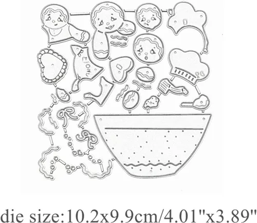 Miniatura 2 de Plantillas troqueladas de metal para hombre de jengibre, lindas plantillas de corte de pan de jengibre para manualidades, álbumes de recortes