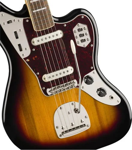 Miniatura 3 de Squier Classic Vibe - Guitarra eléctrica Jaguar de los años 70, con 2 años de garantía, 3 colores Sunburst, diapasón de laurel